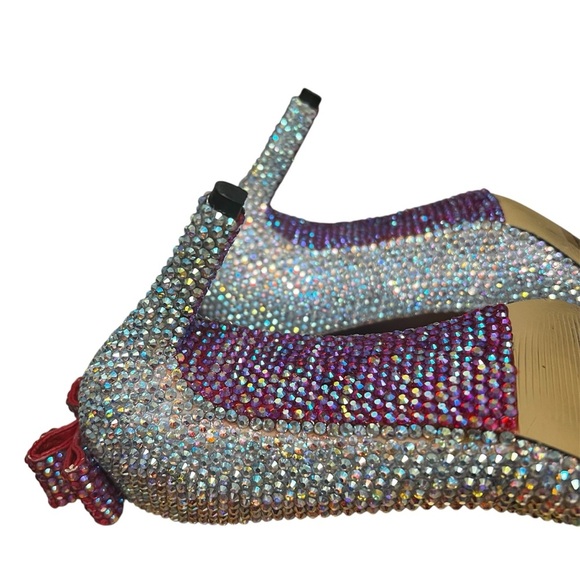 Marc Defang Handmade Rhinestones Pageant Prom Heels Shoes 6.5 Fairycore Coquette - Picture 6 of 12